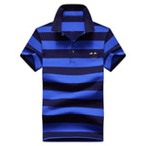 DARPHINKASA Polo Shirt Men Cotton Short-sleeved Men Fashion Stripes Polo Men Embroidery Polo Casual Men Short-sleeved