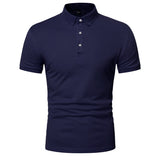 Solid colour short sleeve polo shirt men high quality brand men polo shirts casual Business cozy polo shirt men