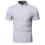 Solid colour short sleeve polo shirt men high quality brand men polo shirts casual Business cozy polo shirt men