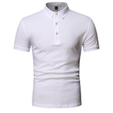 Solid colour short sleeve polo shirt men high quality brand men polo shirts casual Business cozy polo shirt men